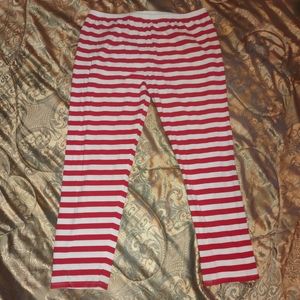 KikizYe Red & White Striped Leggings XXXL NWOT